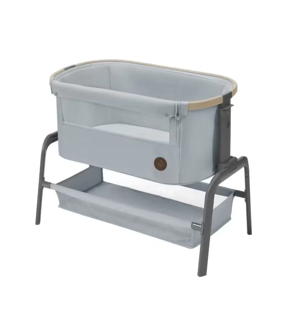 Maxi Cosi Iora Co-Sleeper Bassinet - Safe & Portable Grey Bedside Crib for Newborns