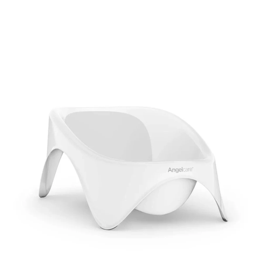 Angelcare 2-in-1 Baby Bathtub with Support for Newborns & Toddlers, White - Safe & Ergonomic Bathing Solution