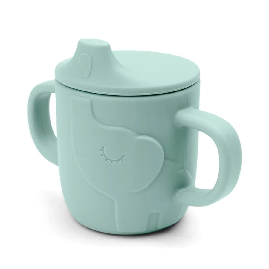 Done by Deer Peekaboo Spout Cup Elphee - Blue Baby Training Cup with Leak-Proof Design