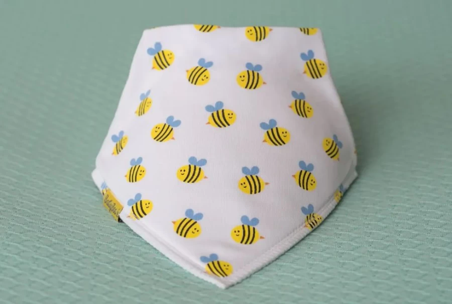 BabyBoo Organic Cotton Drool Bib with Buzzy Bees Design - Soft & Absorbent for Babies