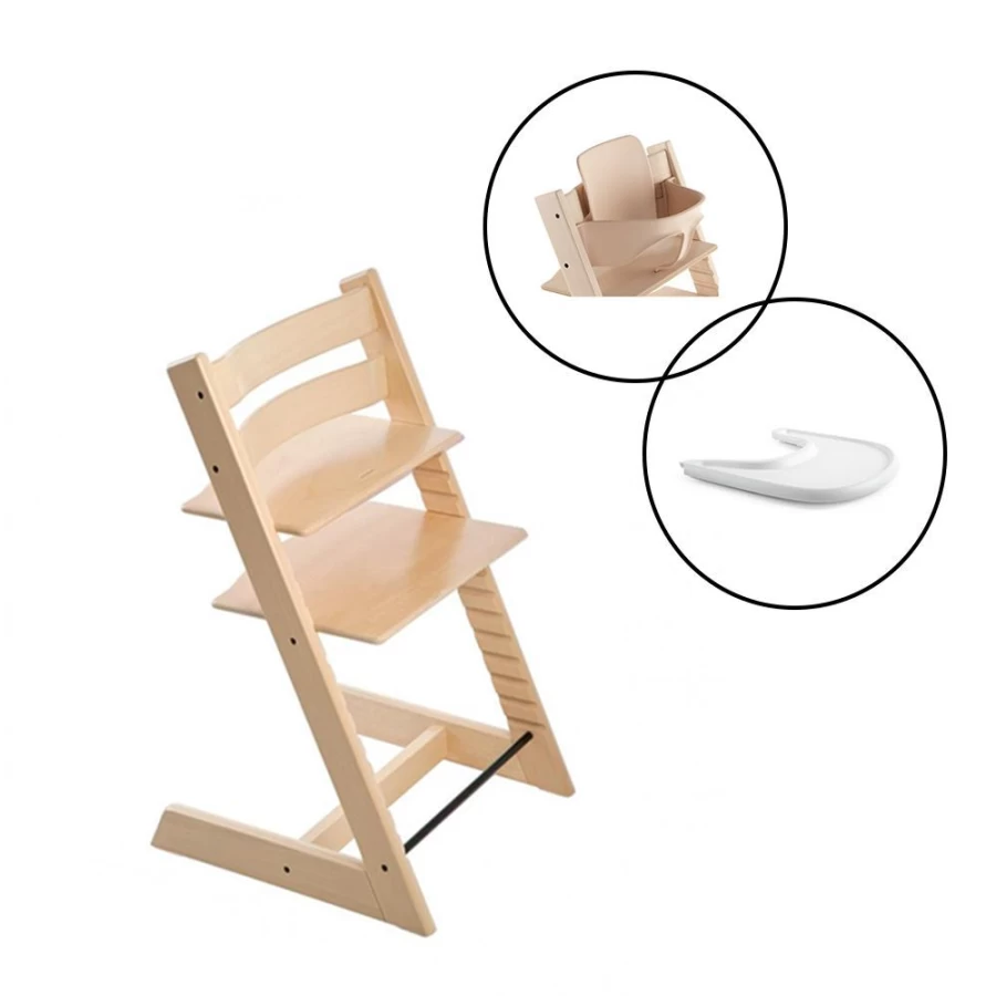 Stokke Tripp Trapp High Chair Babyset & Tray Package – Adjustable Baby Feeding Set
