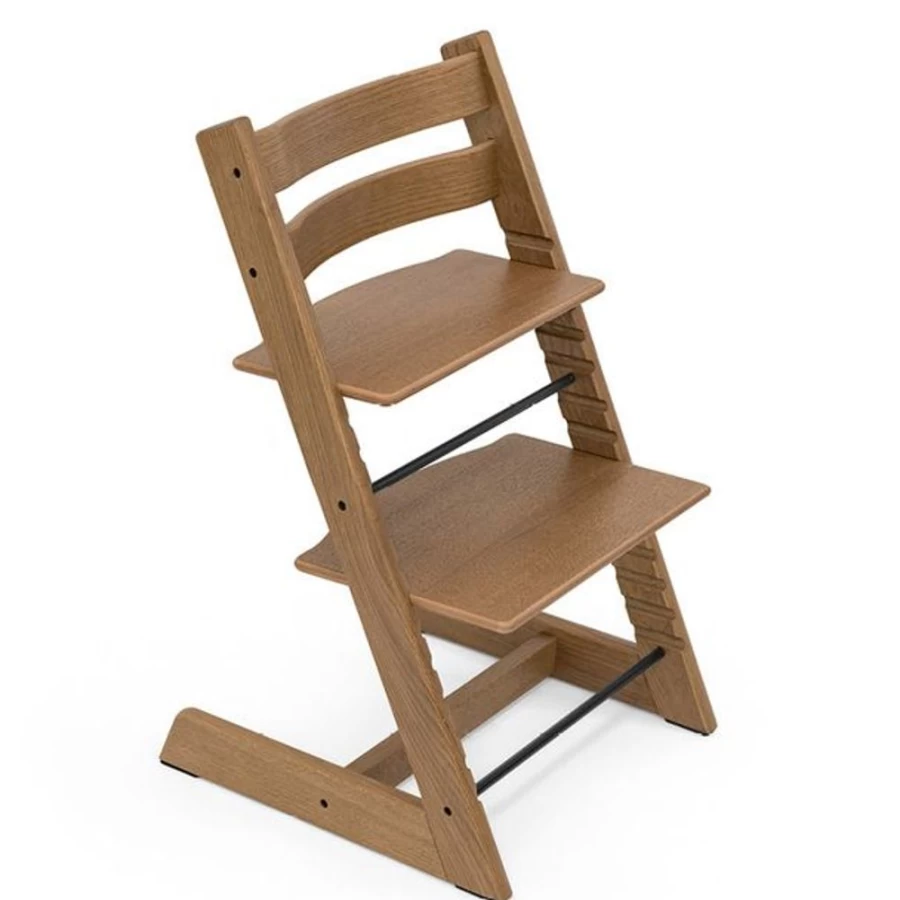 Stokke Tripp Trapp High Chair - Adjustable Wooden Baby to Toddler Seat in Oak Brown