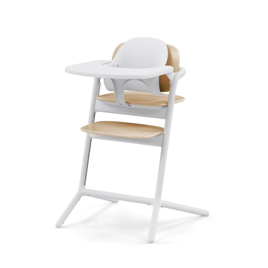 Cybex Lemo 4-in-1 Convertible Crib & Changer Set in Sand White | Modern Nursery Furniture