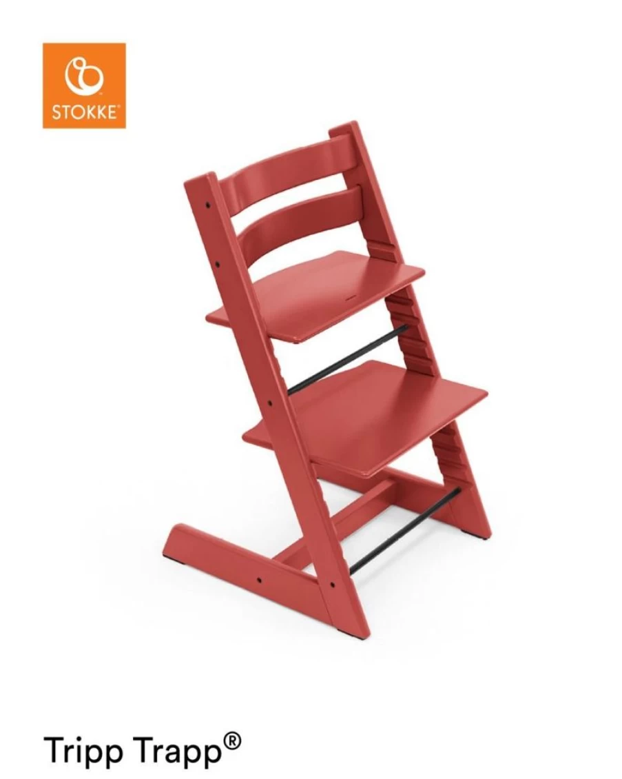 Stokke Tripp Trapp High Chair in Warm Red - Adjustable Ergonomic Baby & Toddler Chair