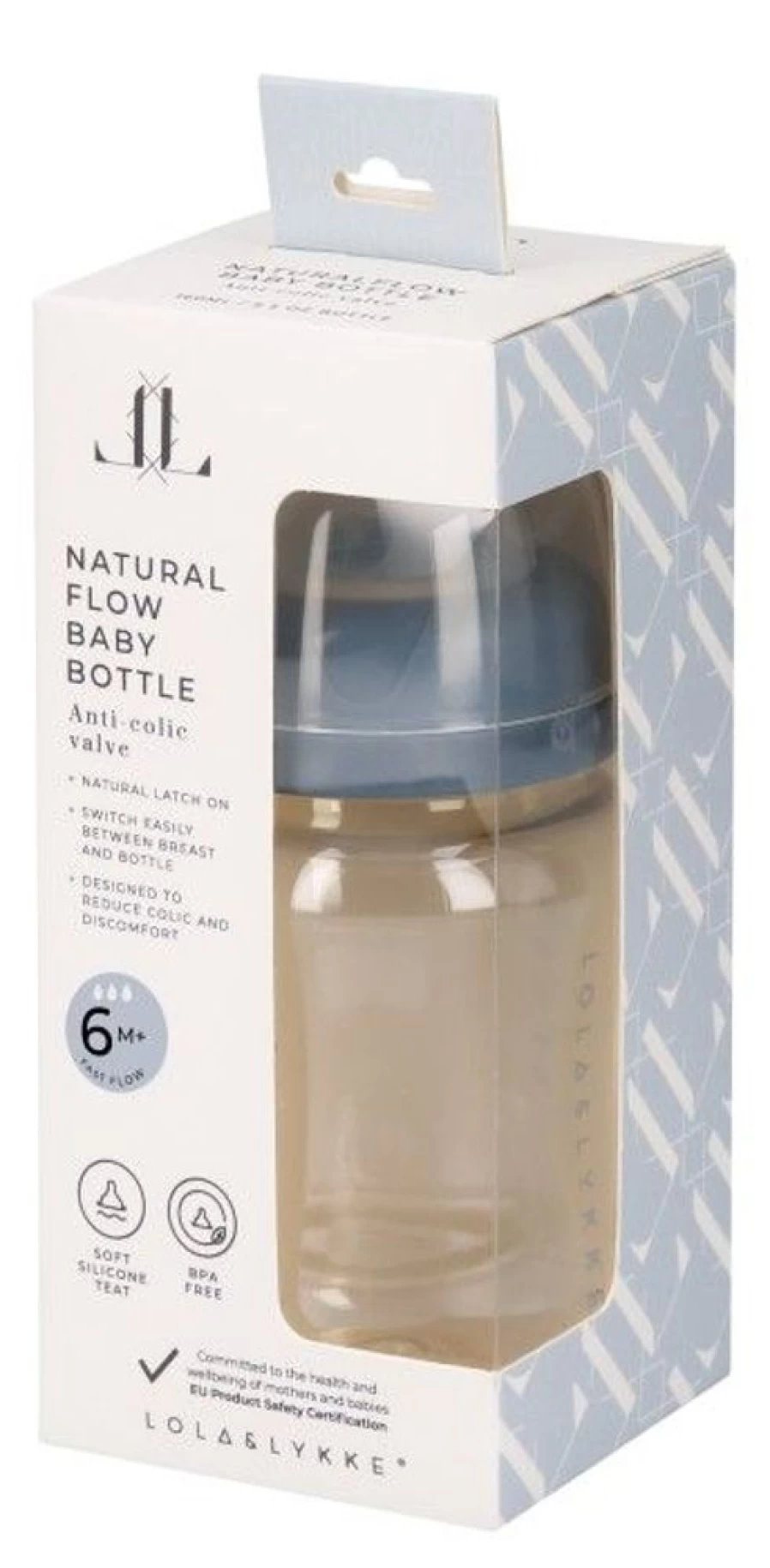 Lola&Lykke Naturalflow Anti-Colic Baby Bottle for Infants 6 Months+ | BPA-Free & Easy Clean