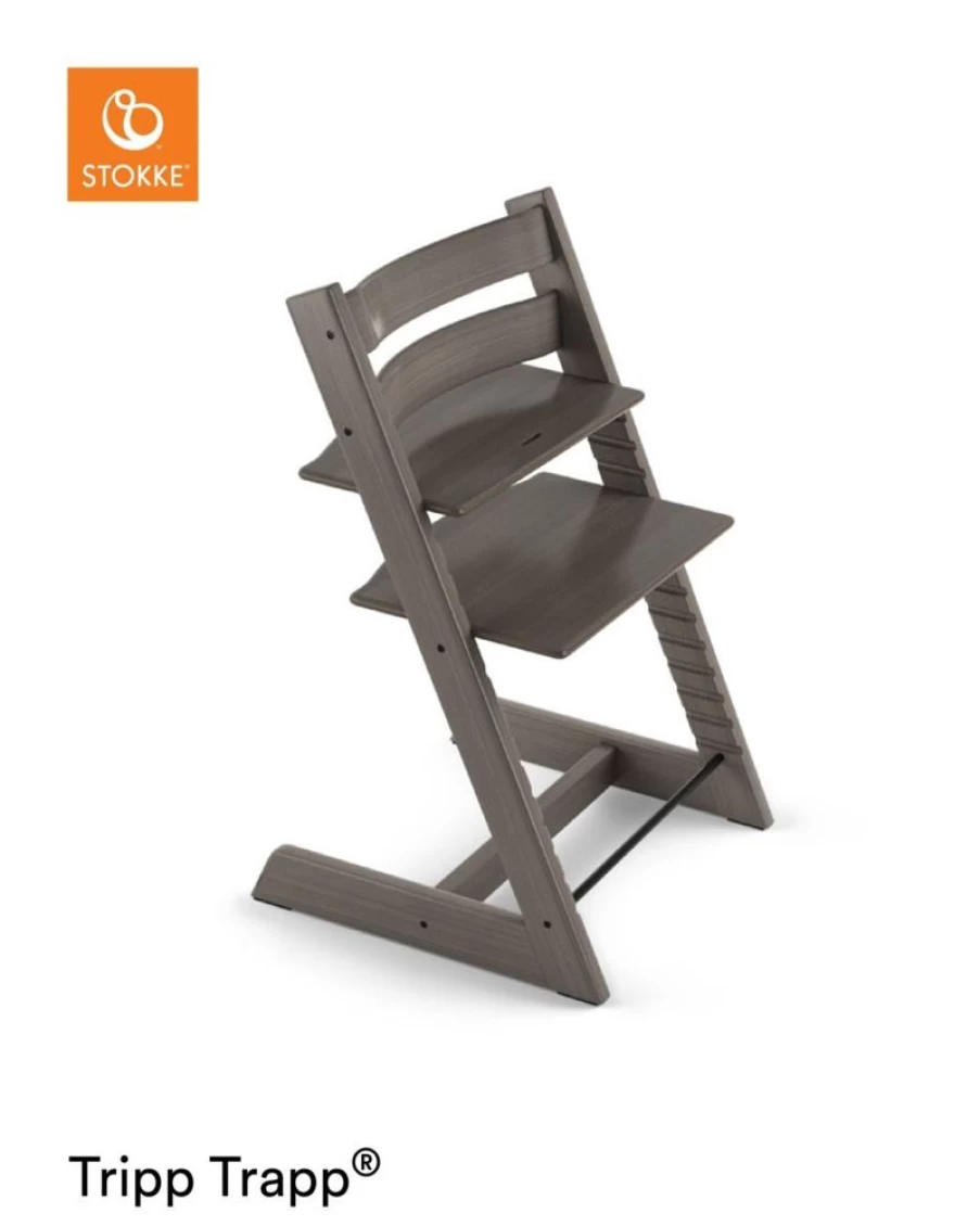 Stokke Tripp Trapp High Chair - Hazy Grey | Adjustable, Ergonomic Baby & Toddler Chair | Scandinavian Design