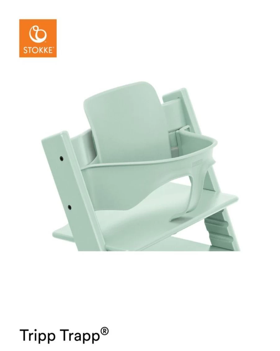 Stokke Tripp Trapp High Chair Baby Set in Soft Mint – Adjustable, Ergonomic Design for Newborns to Toddlers