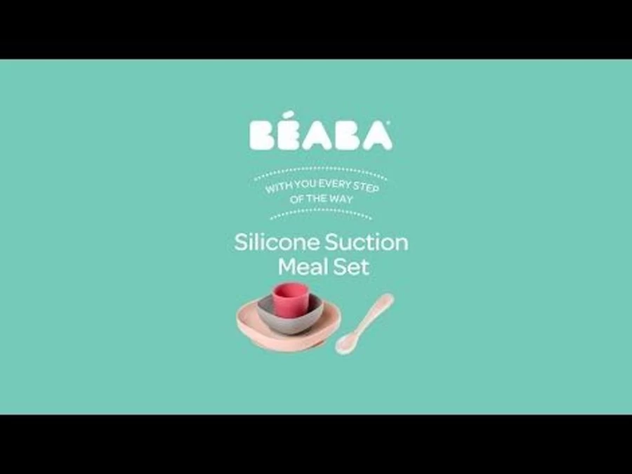 Beaba 4-Piece Silicone Baby Meal Set with Mist - BPA-Free, Soft Feeding Spoon & Bowl for Toddlers