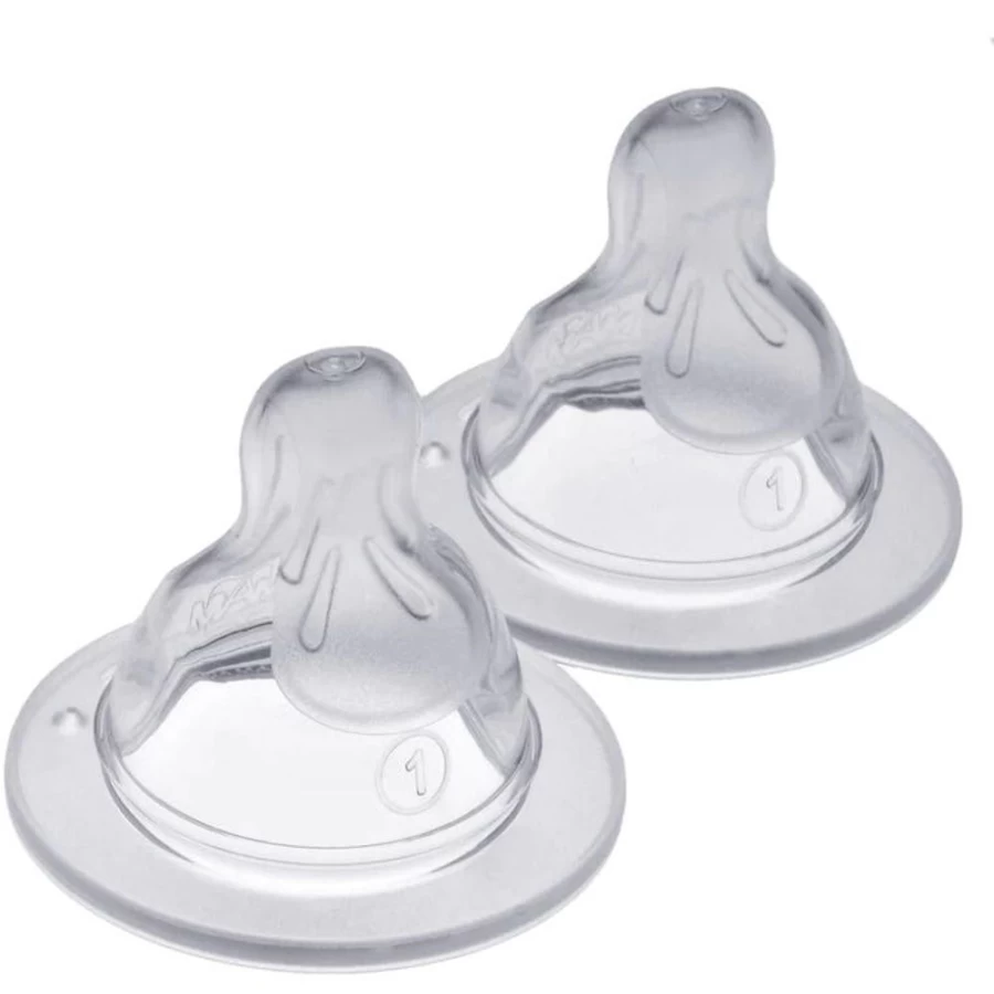 MAM SkinSoft Silicone Baby Bottle Nipples Slow Flow 2-Pack, BPA-Free Orthodontic Pacifier for Newborns and Infants