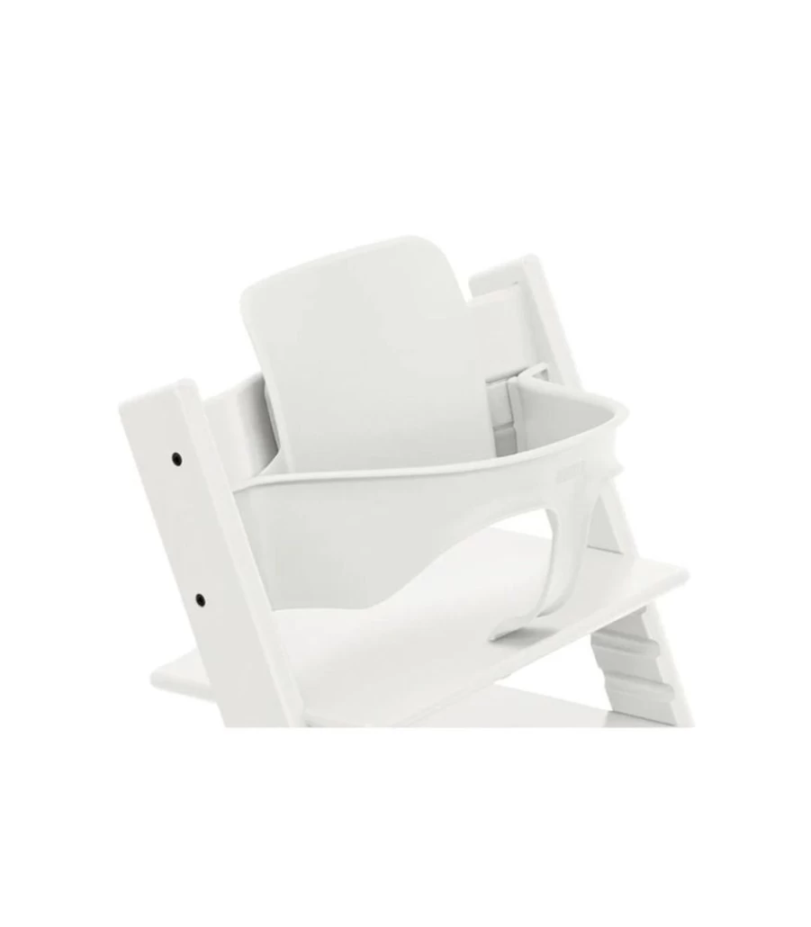 Stokke Tripp Trapp Baby Set - Adjustable High Chair for Infants, White, Ergonomic Design, Convertible to Toddler Seat