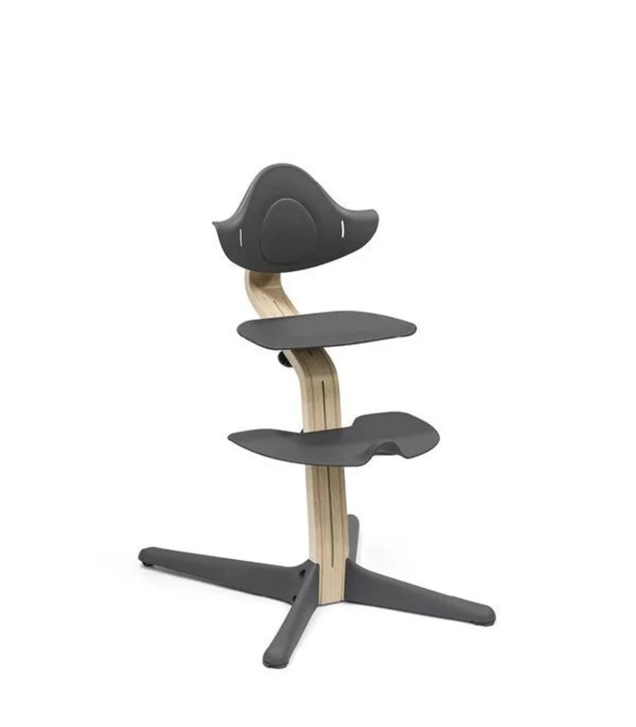 Stokke Nomi Chair - Ergonomic High Chair in Natural & Anthracite Colors