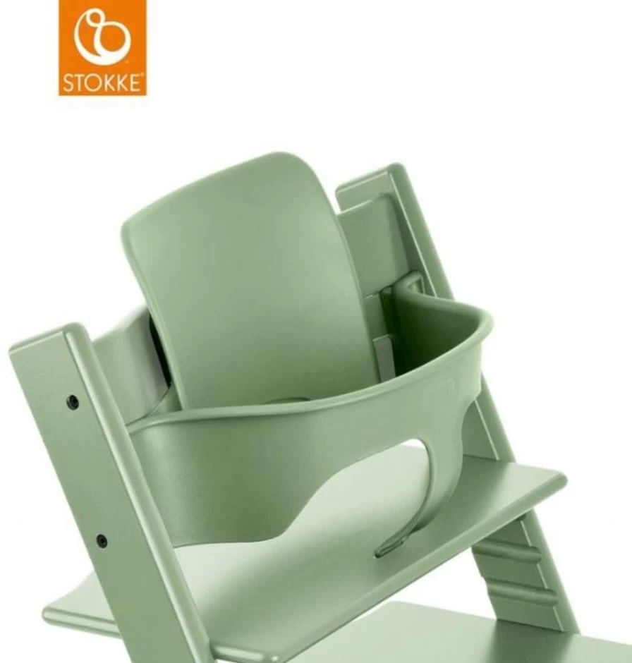 Stokke Tripp Trapp Baby Set in Moss Green – Adjustable High Chair for Infants & Toddlers