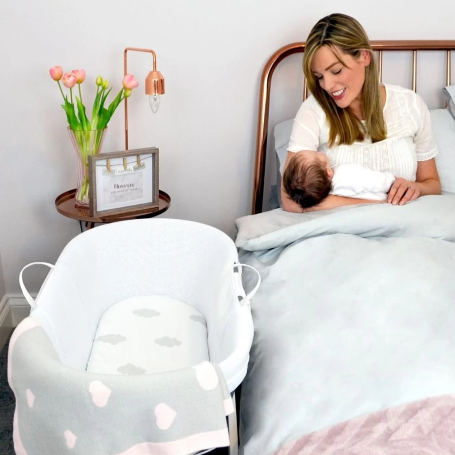 Shnuggle Dreami Moses Basket with Stand – Portable Baby Bed for Newborns