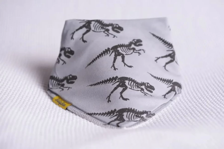 BabyBoo Organic Cotton Dinosaur Dribble Bib - Soft T-Rex Design for Babies