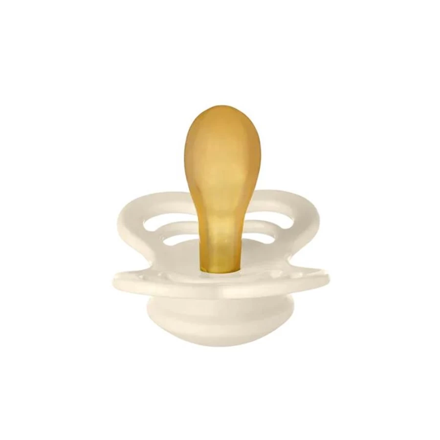 BIBS Supreme Silicone Baby Pacifiers - Ivory & Blush Soothers - 2-Pack BPA-Free Orthodontic Pacifier Set