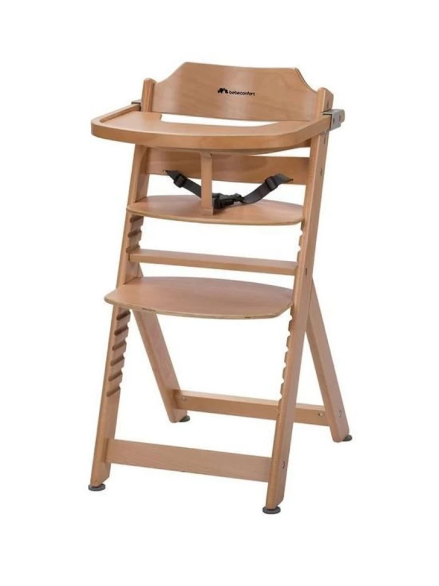 Bebe Confort Timba Highchair - Natural Wood Baby Feeding Chair with Adjustable Seat