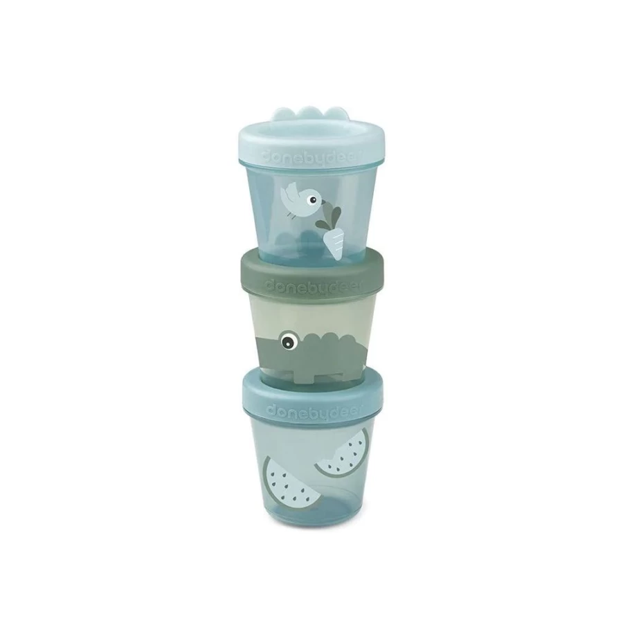 Done by Deer Baby Food Powder Storage Container - 3 Pack, BPA-Free, Portable & Airtight - Croco Design