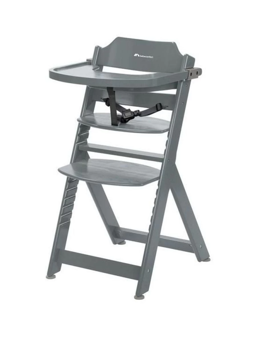 Bebe Confort Timba Highchair for Babies - Ergonomic Design, Adjustable Height, Warm Grey Color, Easy Clean