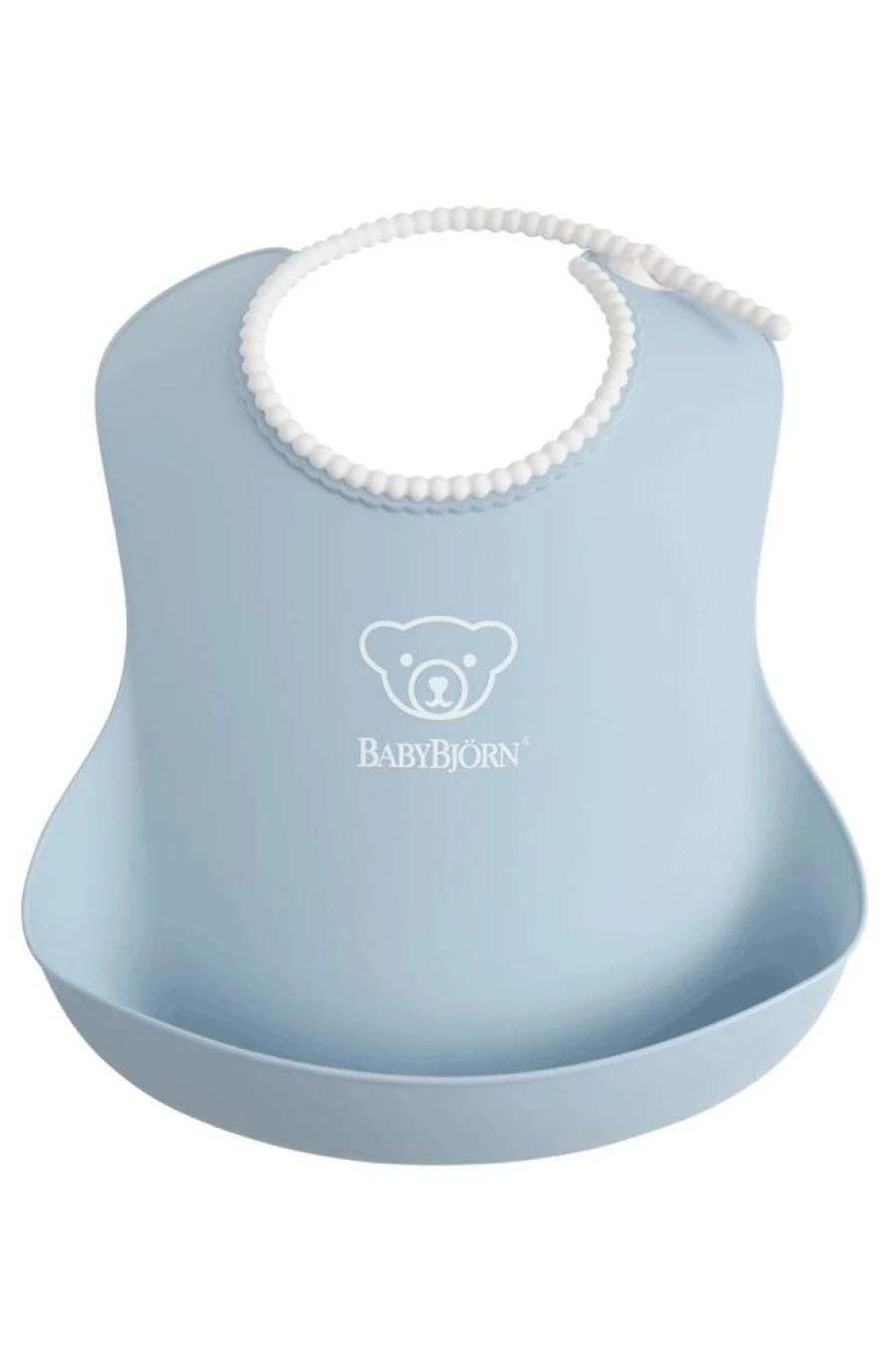 Babybjorn Soft Bib for Babies - Powder Blue, Durable & Easy-Clean Feeding Bib