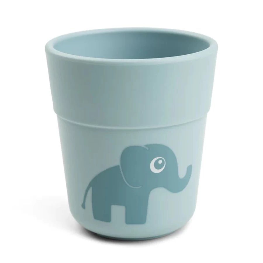 Done by Deer Mini Mug Elphie - Blue Baby Cup, Small Ceramic Cup for Toddlers, Cute & Durable Drinking Cup