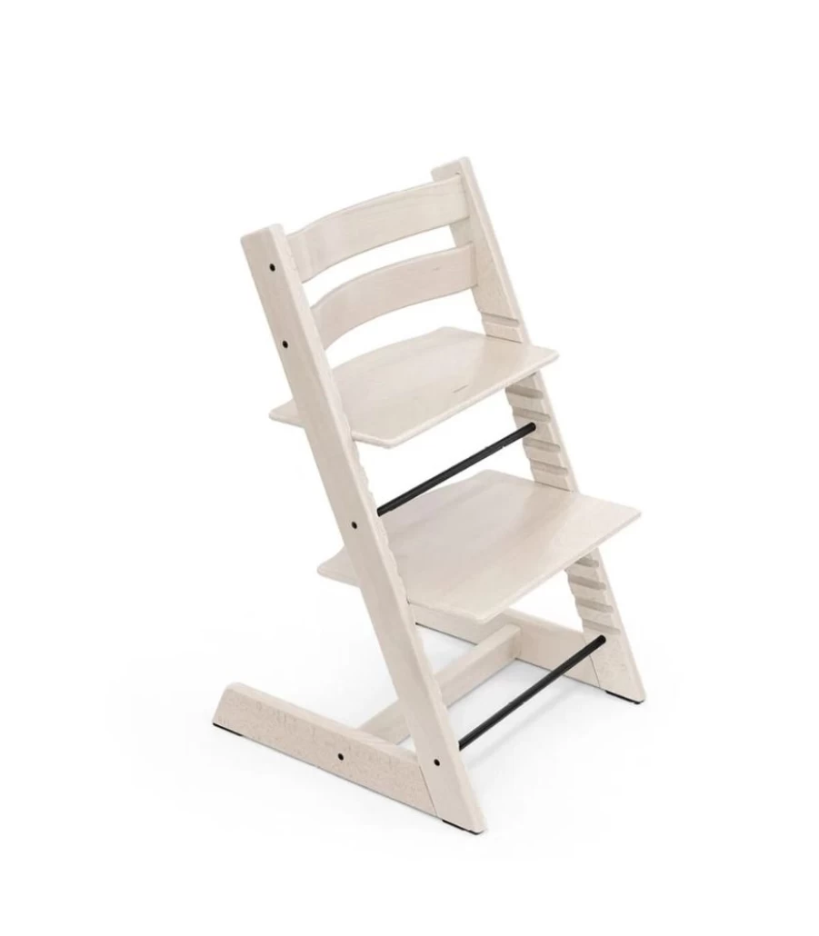 Stokke Tripp Trapp High Chair - Adjustable, Ergonomic Baby to Adult Wooden Chair in Whitewash Finish