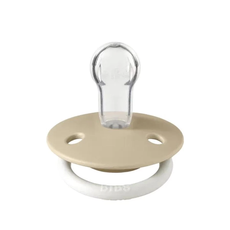 BIBS De Lux Silicone Pacifiers for Babies - Soft Blush Glow & Vanilla, 2-Pack, One Size Fits All, BPA-Free