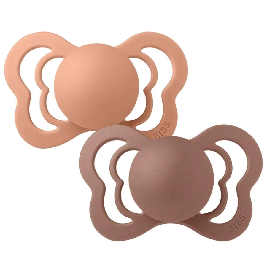 BIBS Liberty Colour Latex Pacifier - Eloise/Sage Mix 2-Pack, Orthodontic Newborn Baby Soother, BPA-Free Natural Rubber