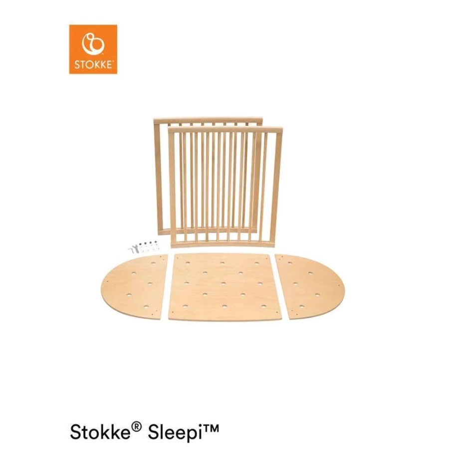 Stokke Sleepi Bed Extension V3 - Natural Wood Convertible Crib Extension for Toddlers
