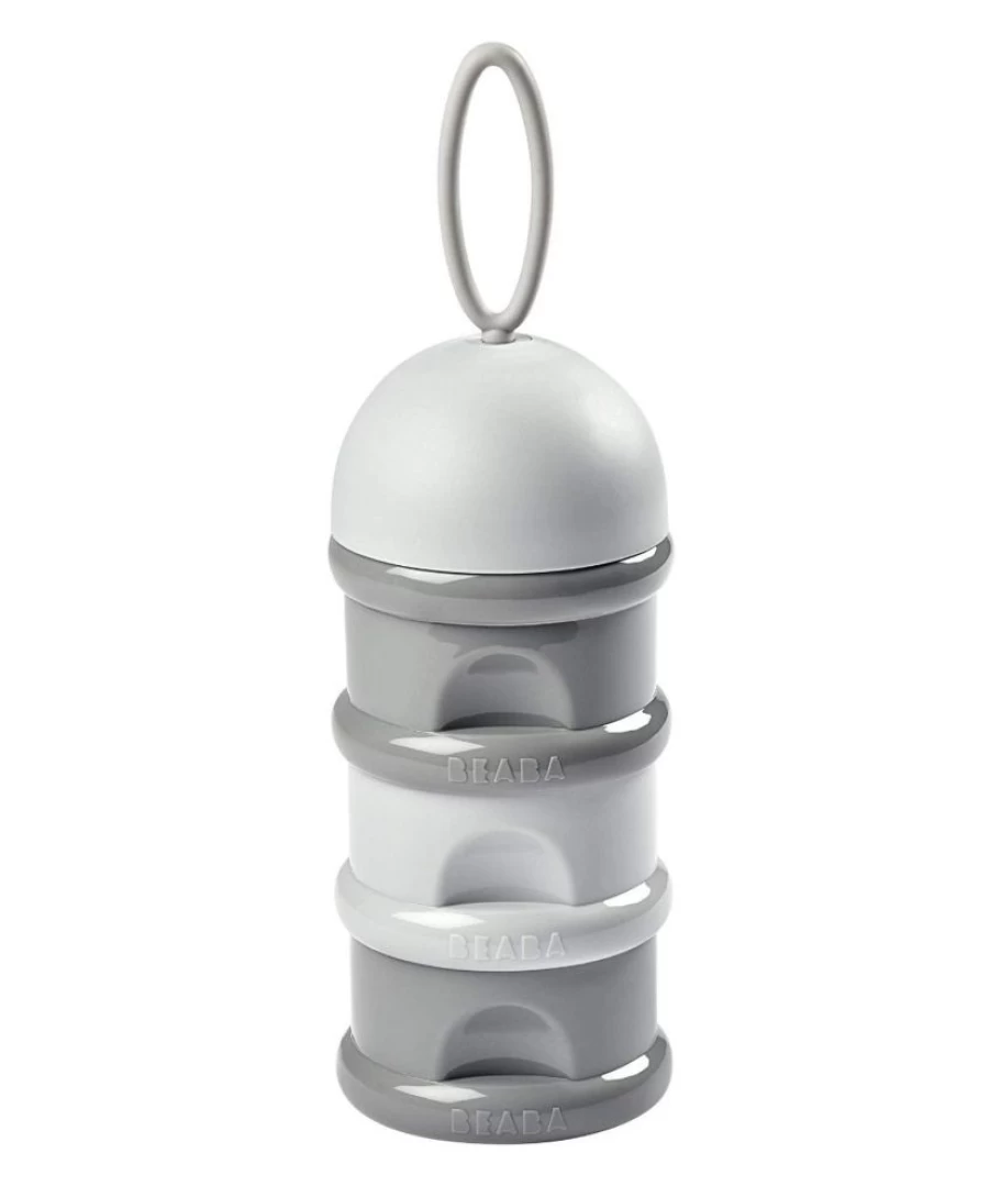 Beaba Stackable Baby Formula Dispenser - Grey | Portable & Airtight Powder Container for On-the-Go