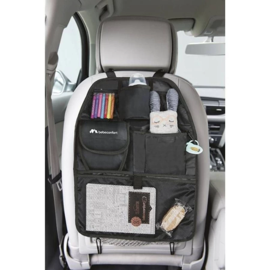 Bebe Confort Black Back Seat Organiser for Car - Premium Car Seat Storage & Organizer