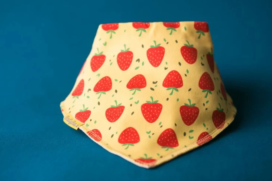 BabyBoo Organic Cotton Strawberry Dribble Bib Bandana - Soft, Absorbent, Eco-Friendly Baby Bib for Drool & Messes