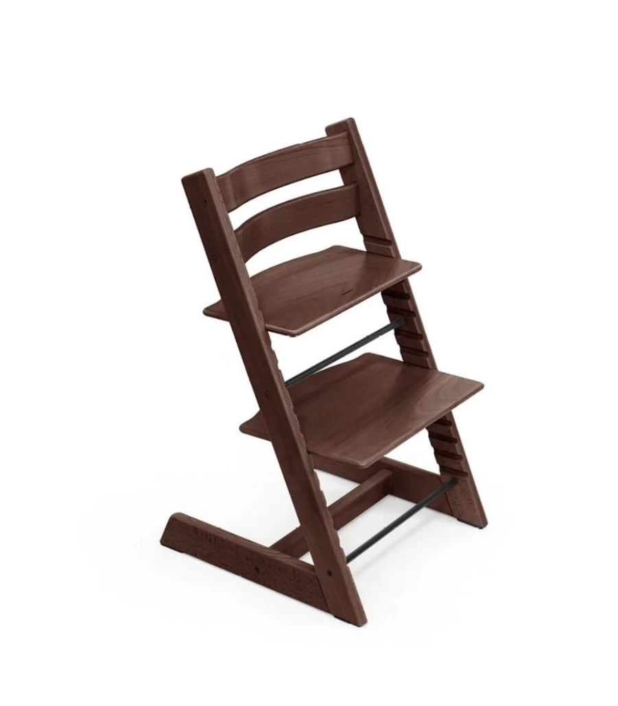 Stokke Tripp Trapp High Chair - Premium Walnut Brown Adjustable Baby & Toddler Wooden Chair