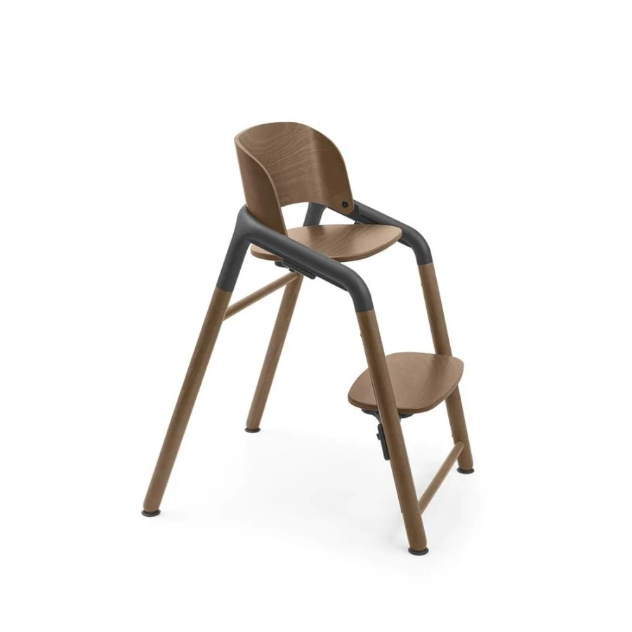Bugaboo Giraffe Chair - Grey Wooden High Chair for Kids, Ergonomic Design & Adjustable Height