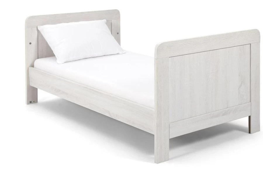 Mamas & Papas Atlas Cot Bed in Nimbus White - Convertible Baby Crib for Nursery