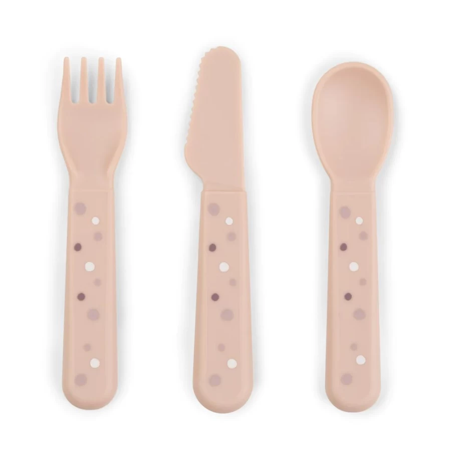 Done by Deer Happy Dots Powder Cutlery Set for Kids - Foodie Collection