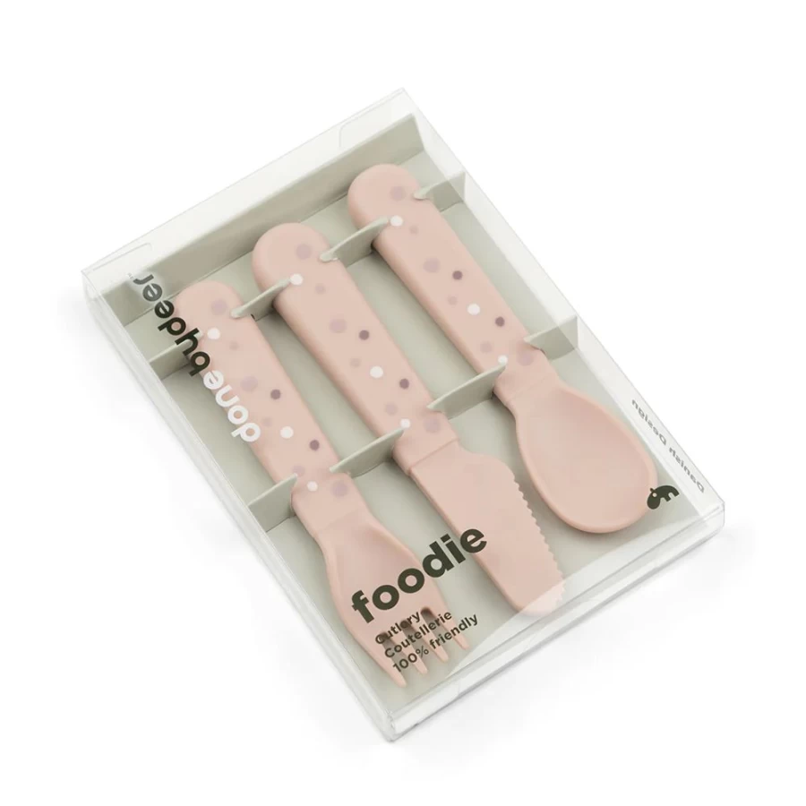 Done by Deer Happy Dots Powder Cutlery Set for Kids - Foodie Collection