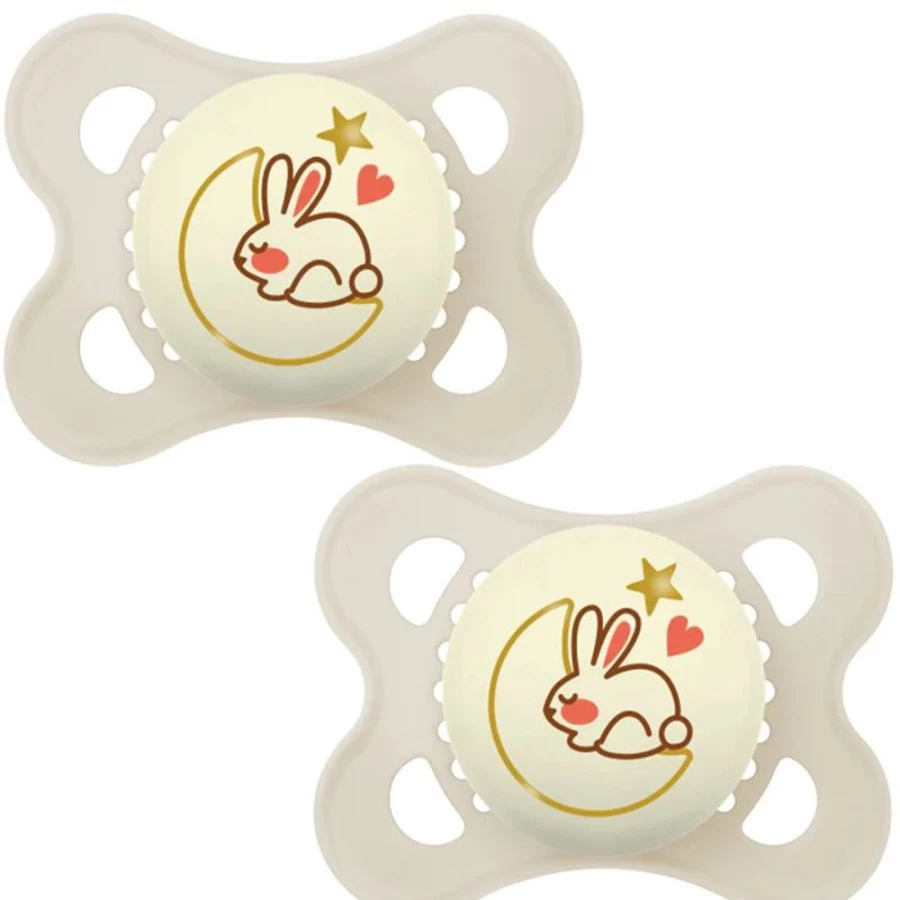 MAM Pure Night 2-Pack Baby Soothers for Boys & Girls – 2M+ Pacifiers