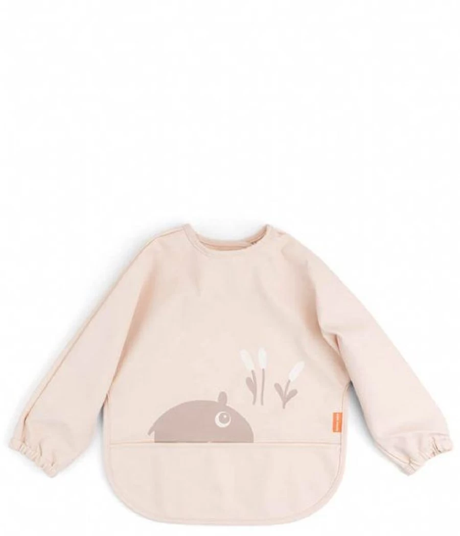 Done by Deer Sleeved Pocket Bib with Powder-Coated Design for Babies - Soft & Durable Feeding Accessory