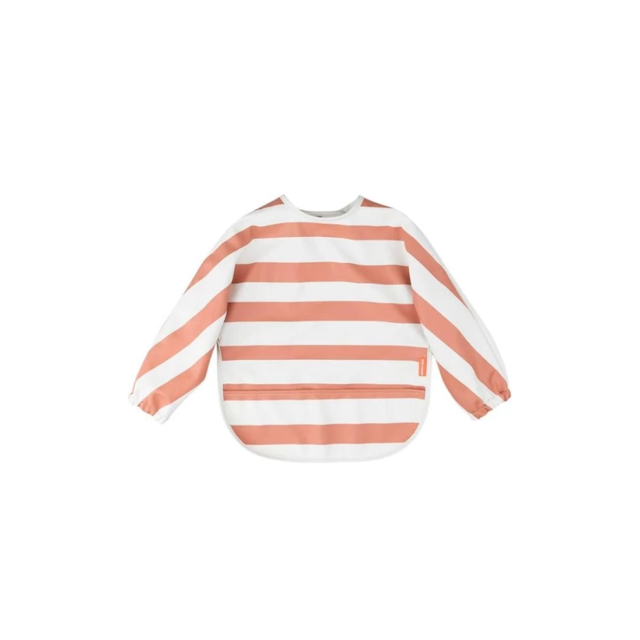 Done by Deer Sleeved Pocket Bib for Babies - Soft, Absorbent, and Adjustable Papaya Design