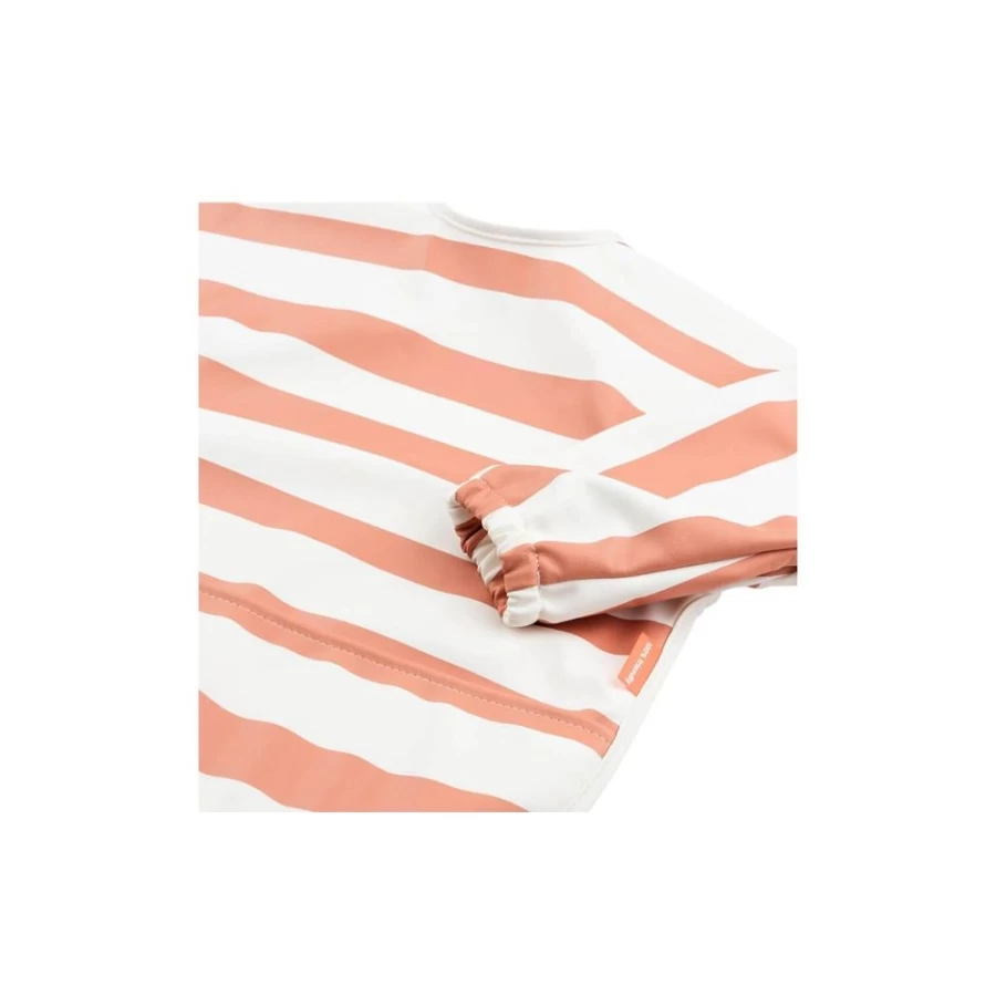 Done by Deer Sleeved Pocket Bib for Babies - Soft, Absorbent, and Adjustable Papaya Design