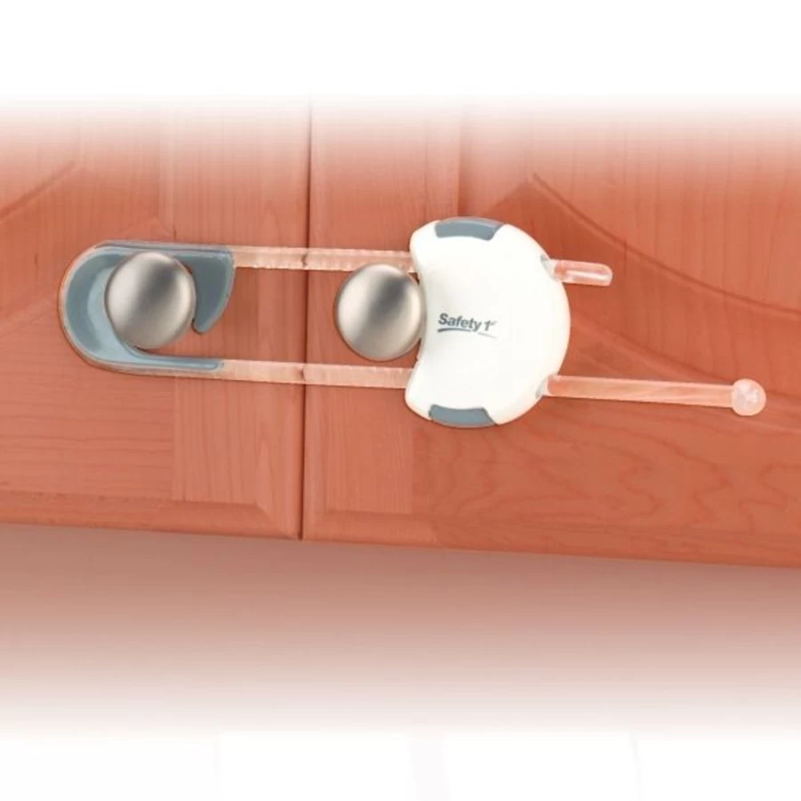 Safety 1st White Child Proof Cabinet Slide Lock - Secure Baby Safety Latch for Drawers & Doors