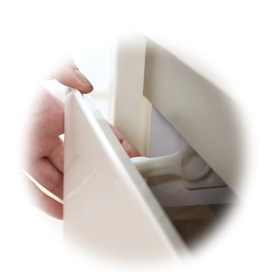 Fred 2-Pack White Adhesive Drawer Catches - Secure & Durable Cabinet Latches