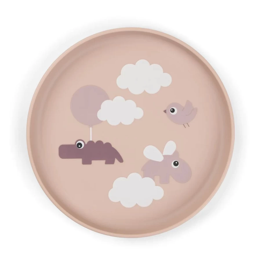 Done by Deer Foodie Plate Happy Clouds - Powder Baby Feeding Dish with Fun Cloud Design