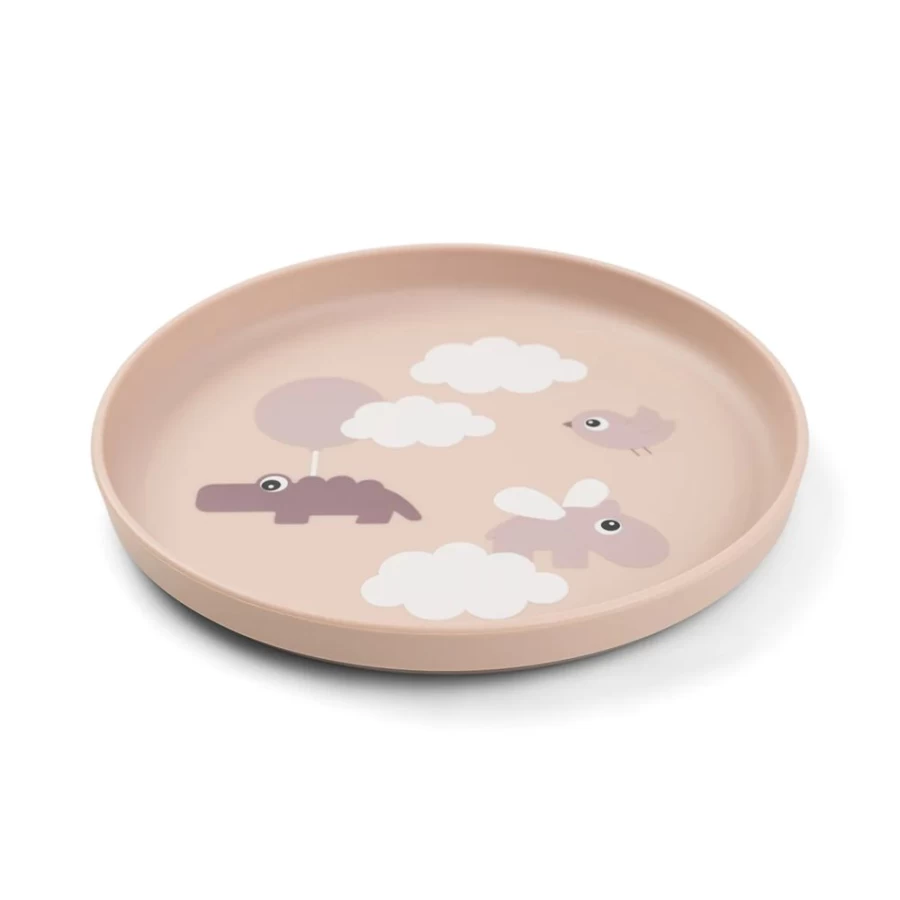Done by Deer Foodie Plate Happy Clouds - Powder Baby Feeding Dish with Fun Cloud Design