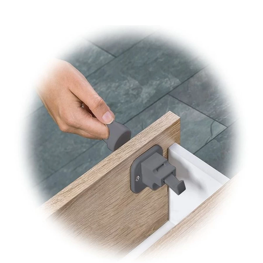 Fred 2-Pack Dark Grey Invisible Magnet Cabinet Locks – Secure & Hidden Child Safety Latches
