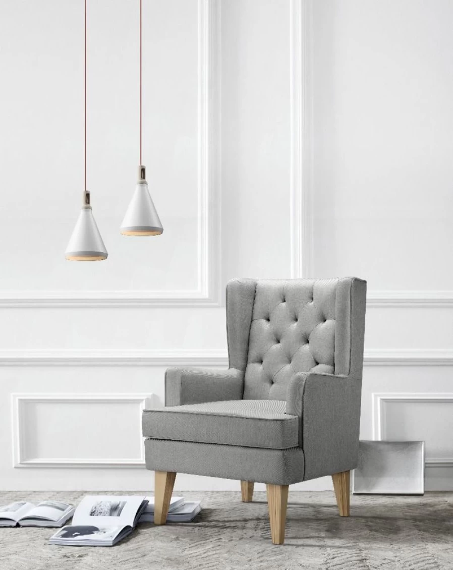 Babylo Nested Soothe Easy Gliding Rocking Chair - Cooling Ice Grey for Nursery & Relaxation