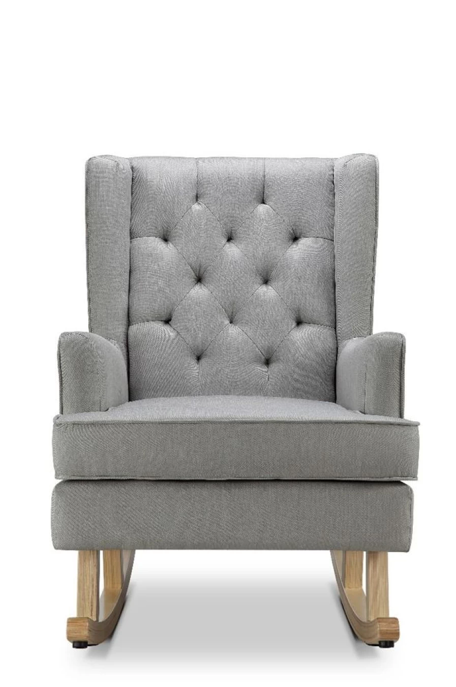 Babylo Nested Soothe Easy Gliding Rocking Chair - Cooling Ice Grey for Nursery & Relaxation