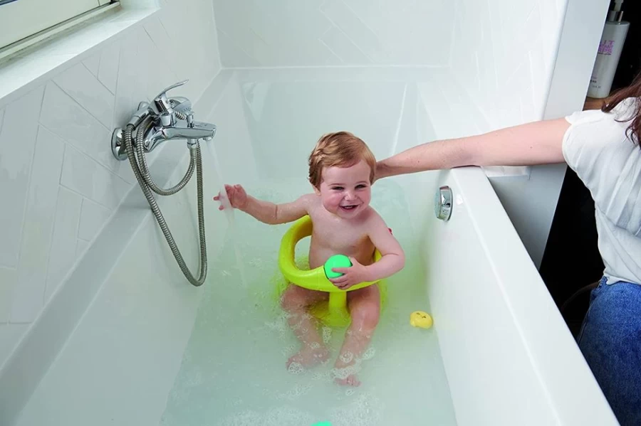 Bebe Confort Swivel Bath Seat for Babies & Toddlers - Lightweight, Rotating, Non-Slip, Lime Green