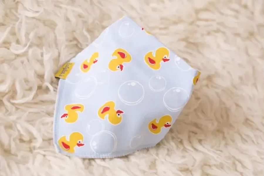 BabyBoo Organic Cotton Drool Bib with Rubber Duck Print - Soft & Absorbent for Babies