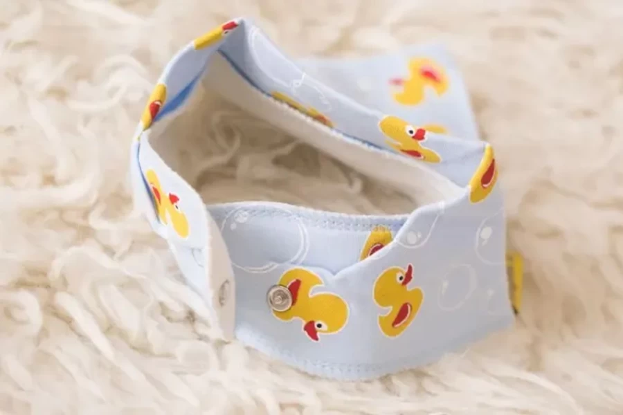 BabyBoo Organic Cotton Drool Bib with Rubber Duck Print - Soft & Absorbent for Babies